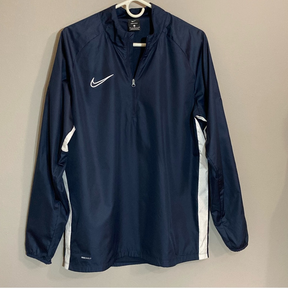 Nike Shield 1/4 Zip Pullover Jacket Navy White Sz M